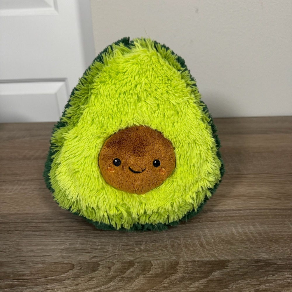 Squishable Avocado Plush Green Fuzzy Stuffed Food Toy Mini 7 Inch Smiley Face